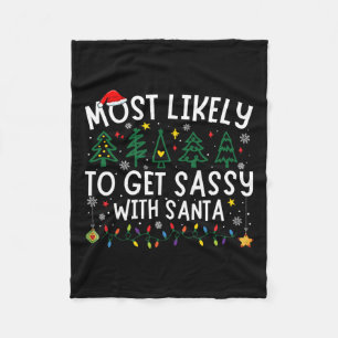 Am wahrscheinlichsten wird sie mit Santa Matching  Fleecedecke
