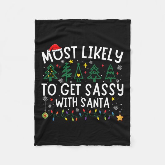 Am wahrscheinlichsten wird sie mit Santa Matching Fleecedecke (Vorderseite)
