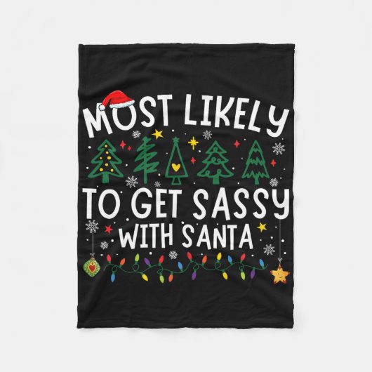 Am wahrscheinlichsten wird sie mit Santa Matching Fleecedecke (Vorderseite)