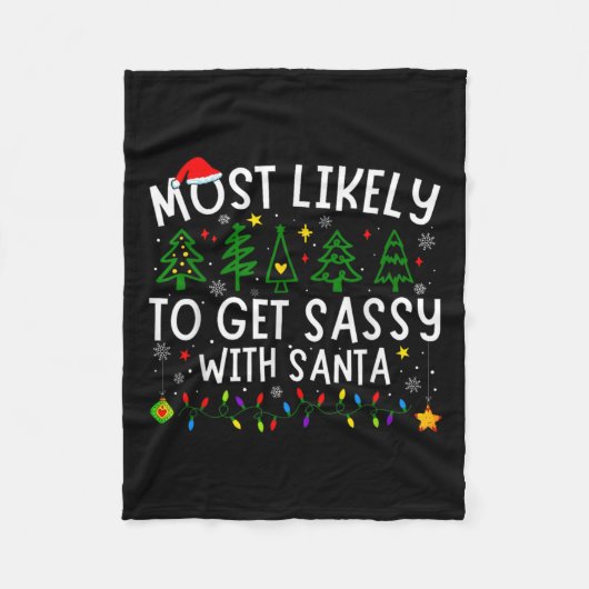 Am wahrscheinlichsten wird sie mit Santa Matching Fleecedecke (Vorderseite)