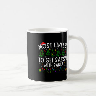 Am wahrscheinlichsten wird sie mit Santa Matching  Kaffeetasse