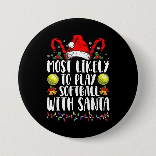 Am wahrscheinlichsten wird Softball mit der Santa Button (Vorderseite)