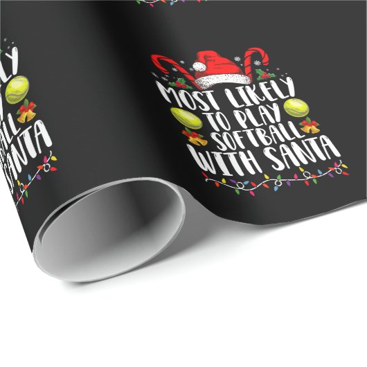 Am wahrscheinlichsten wird Softball mit der Santa  Geschenkpapier (Rolleneckpunkt)
