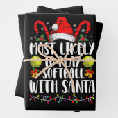 Am wahrscheinlichsten wird Softball mit der Santa Geschenkpapier Set (Beispiel)