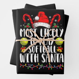 Am wahrscheinlichsten wird Softball mit der Santa Geschenkpapier Set