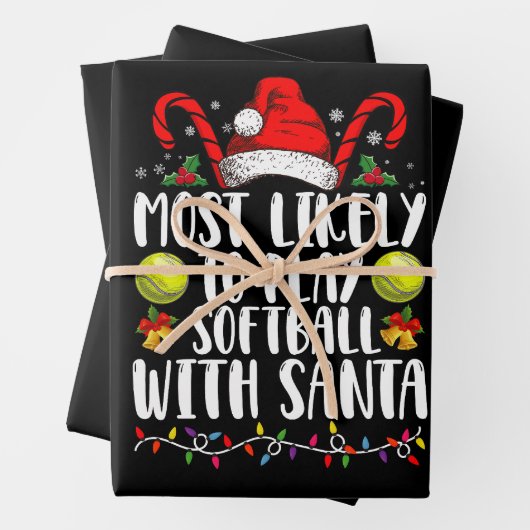 Am wahrscheinlichsten wird Softball mit der Santa Geschenkpapier Set (Beispiel)