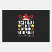 Am wahrscheinlichsten wird Softball mit der Santa Geschenkpapier Set (Vorderseite)