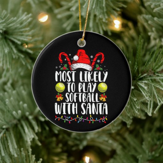 Am wahrscheinlichsten wird Softball mit der Santa  Keramik Ornament (Baum)