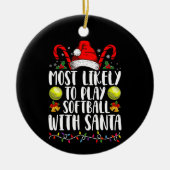 Am wahrscheinlichsten wird Softball mit der Santa  Keramik Ornament (Vorne)