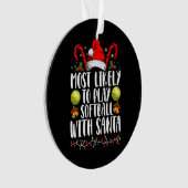 Am wahrscheinlichsten wird Softball mit der Santa Ornament (Vorderseite)