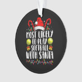 Am wahrscheinlichsten wird Softball mit der Santa Ornament (Vorderseite)