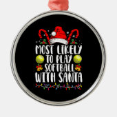 Am wahrscheinlichsten wird Softball mit der Santa Ornament Aus Metall (Vorne)
