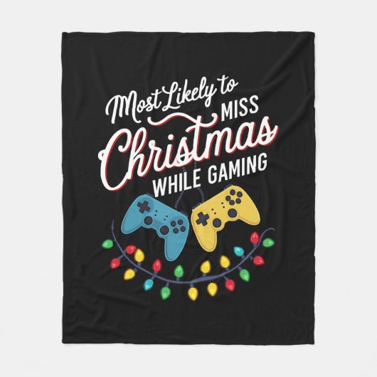 Am wahrscheinlichsten wird Weihnachten beim Gaming Fleecedecke (Vorderseite)