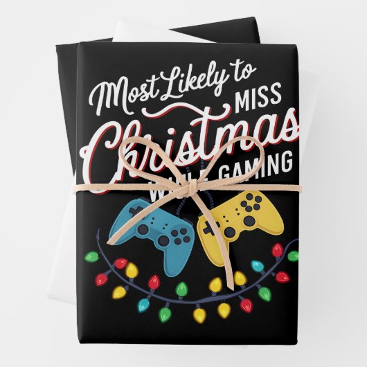 Am wahrscheinlichsten wird Weihnachten beim Gaming Geschenkpapier Set (Beispiel)