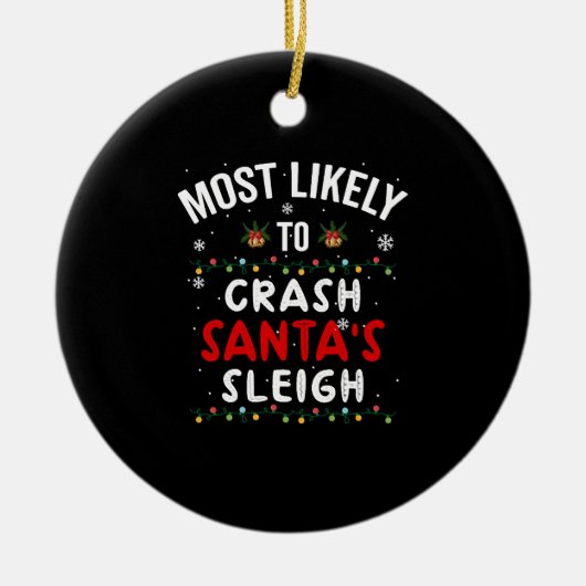 Am wahrscheinlichsten wird Weihnachten der Schlitt Keramik Ornament (Vorne)