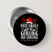Am wahrscheinlichsten wird Weihnachten grillen und Button (Vorne & Hinten)