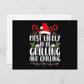 Am wahrscheinlichsten wird Weihnachten grillen und Einladungspostkarte (Vorne/Hinten)