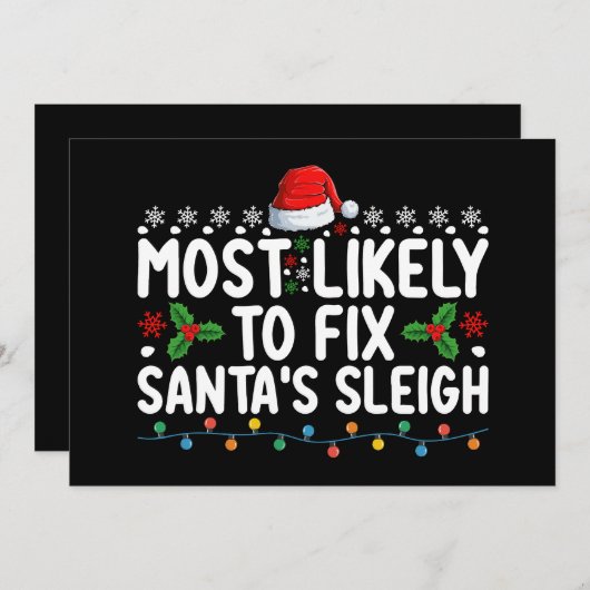Am wahrscheinlichsten wird Weihnachts-Weihnachtsfe Einladung (Vorne/Hinten)