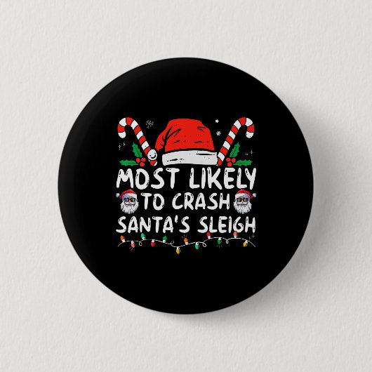 Am wahrscheinlichsten wird Weihnachts-Weihnachtswi Button (Vorderseite)
