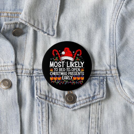 Am wahrscheinlichsten zu betteln, um Weihnachtsges Button (Beispiel)