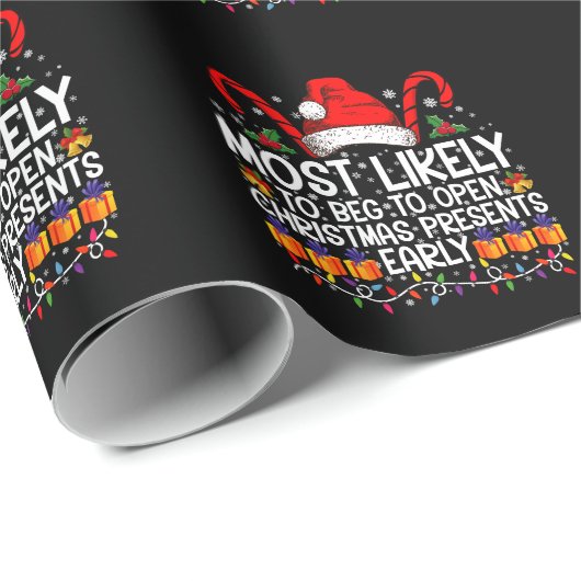 Am wahrscheinlichsten zu betteln, um Weihnachtsges Geschenkpapier (Rolleneckpunkt)
