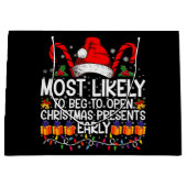 Am wahrscheinlichsten zu betteln, um Weihnachtsges Große Geschenktüte (Vorderseite)