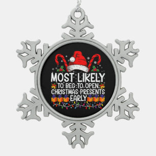 Am wahrscheinlichsten zu betteln, um Weihnachtsges Schneeflocken Zinn-Ornament