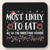 Am wahrscheinlichsten zu essen alle Weihnachtskeks Getränkeuntersetzer (Vorderseite)