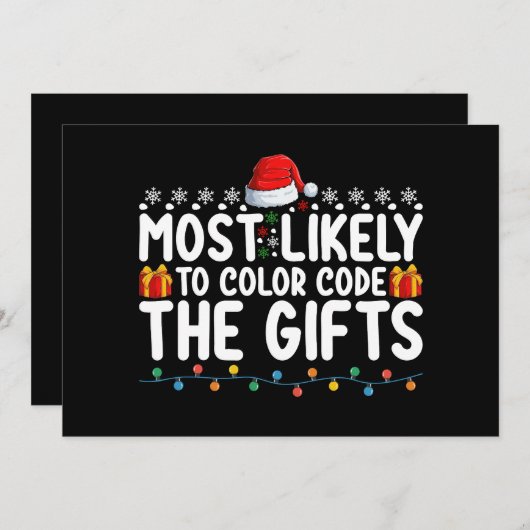 Am wahrscheinlichsten zu färben Code die Geschenke Einladung (Vorne/Hinten)