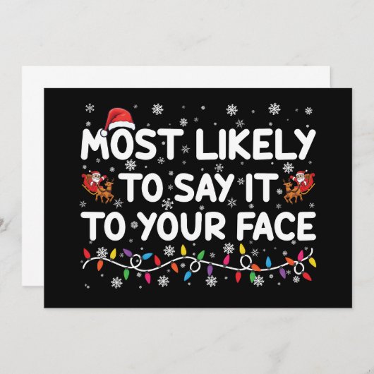 Am wahrscheinlichsten zu Ihrem Gesicht lustige Wei Einladung (Vorne/Hinten)