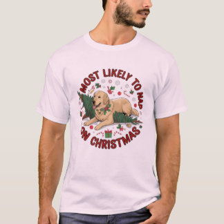 Am wahrscheinlichsten zu Nickerchen Weihnachts-Hun T-Shirt
