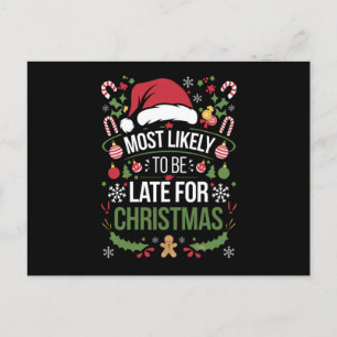 Am Wahrscheinlichsten zu spät zu Weihnachten Lusti Postkarte