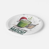 Am wahrscheinlichsten zu trinken Matcha statt Eggn Pappteller (Schrägansicht)
