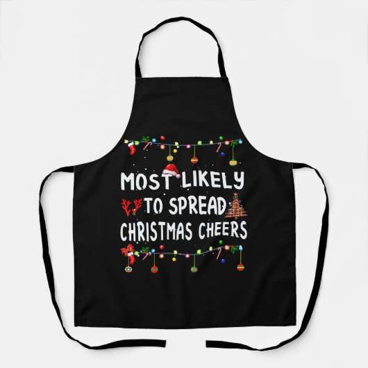Am wahrscheinlichsten zu Weihnachten lustige Match Schürze (Vorderseite)