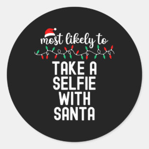 Am wahrscheinlichsten zu Weihnachten Shirt Matchin Runder Aufkleber