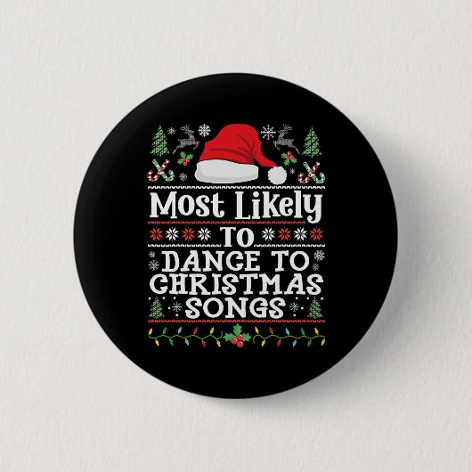 Am wahrscheinlichsten zu Weihnachtsliedern zu tanz Button (Vorderseite)