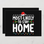 Am wahrscheinlichsten Zuhause Weihnachts-Familienu Einladung (Vorne/Hinten)