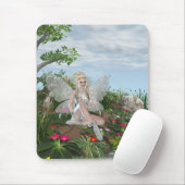Am Wasser-Rand - Fee u. Blumen durch das Wasser Mousepad (Mit Mouse)