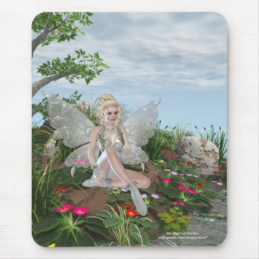 Am Wasser-Rand - Fee u. Blumen durch das Wasser Mousepad (Vorne)