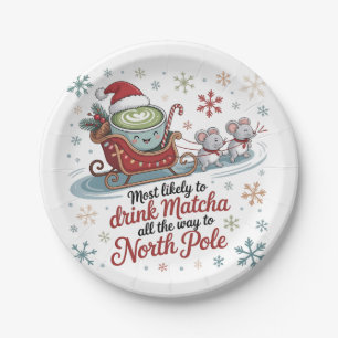Am Weihnachten höchstwahrscheinlich Matcha trinken Pappteller