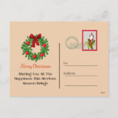 Am Weihnachtsabend einklemmen Feiertagspostkarte (Rückseite)