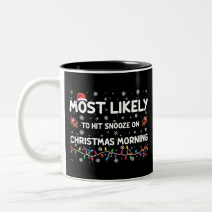 Am Weihnachtsmorgen wahrscheinlich am längsten wei Zweifarbige Tasse