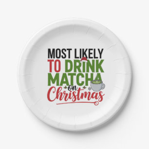 Am Weihnachtstag Matcha trinken wahrscheinlich Pappteller