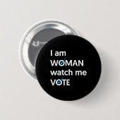 Am Women Watch Me Vote 2024 Blue Wave Vote Button (Vorne & Hinten)