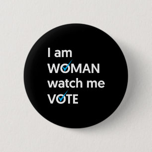 Am Women Watch Me Vote 2024 Blue Wave Vote Button