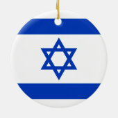 Am Yisrael Chai blue hebrew Israels Zoll Keramik Ornament (Hinten)