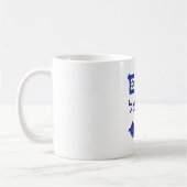 Am Yisrael Chai Blue Text Dove Olive Branch Star Kaffeetasse (Links)