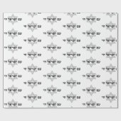 Am Yisrael Chai Stern von David schwarz-weiß Geschenkpapier (Flach)