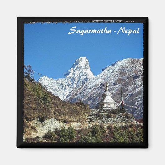 Ama Dablam & Stupa, Sagarmatha, Nepal Magnet (Vorne)