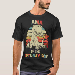 Ama of The Birthday Boy Dinosaur Rawr T Rex T-Shirt